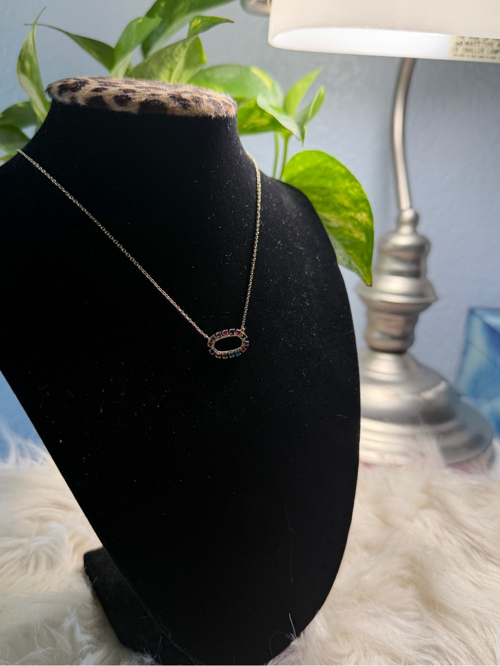 Kendra Scott Elisa Open Frame Pendant Necklace in Gold with Multi-Color Crystals